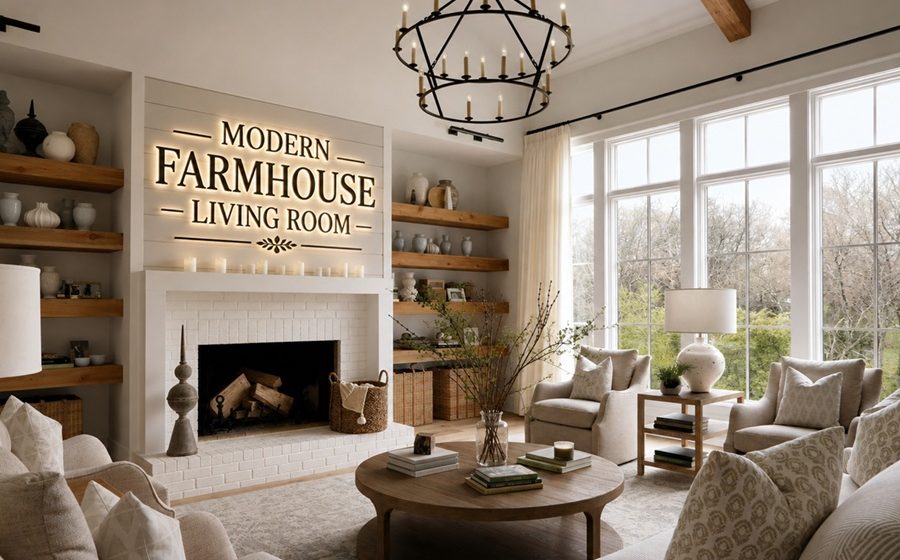 modern farmhouse living room